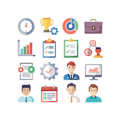 Business or organization management icon set