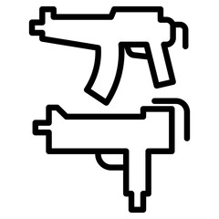 Machine gun icon in thin line style vector illustration graphic design