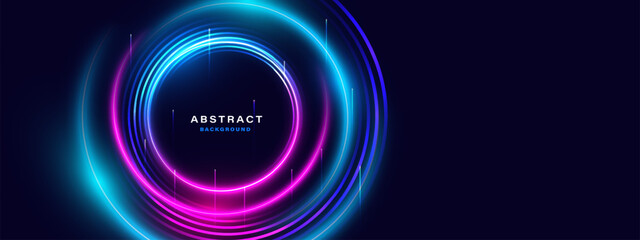 Abstract futuristic background with glowing neon light effect.Vector illustration.