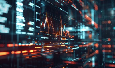 AI algorithms analyzing big data to predict market trends and optimize investment strategies, shaping the future of finance and wealth management