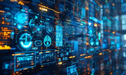 AI-driven cybersecurity systems detecting and mitigating cyber threats in real-time, safeguarding sensitive data and digital infrastructures