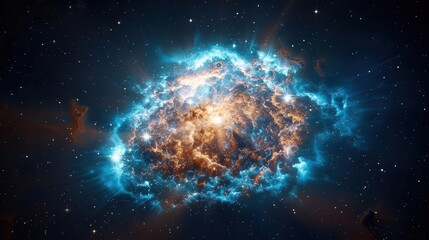 Fototapeta premium Bright nebula in space, starry cosmos, supernova background