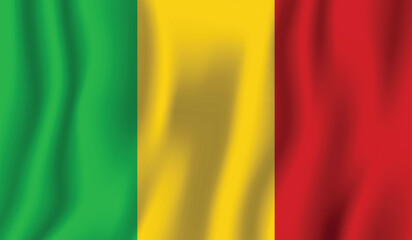 Realistic Mali  national flag perfect color, scale, and proportion. 