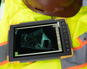 rugged windows tablet for construction and surveying software on the job site
