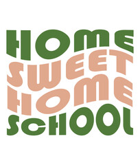 Retro, home school ,  Craft Design. T-shirt Design. Illustration