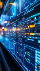 Naklejka premium Advanced Control Room for Smart Electrical Grid with Real-Time Data Monitors