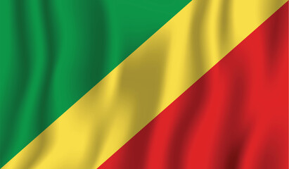 Realistic Republic of the Congo flag perfect color, scale, and proportion.
