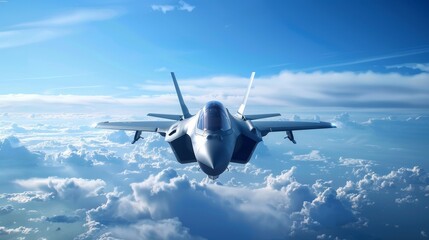 Triumph in the Skies: Fighter Jet with Vivid Defense System Illustrating Mission Accomplished.