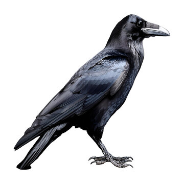 recommend clip art: crow standing isolated on transparent background