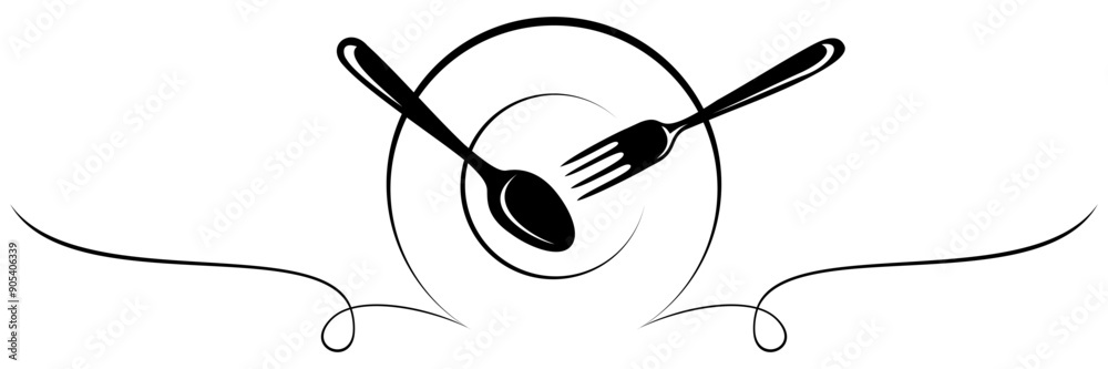 Wall mural cutlery vector 