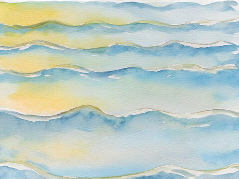 watercolour sea waves