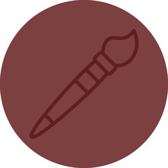 Paint Brush Vector Line Maroon Circle Maroon