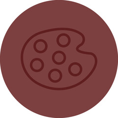 Palette Vector Line Maroon Circle Maroon