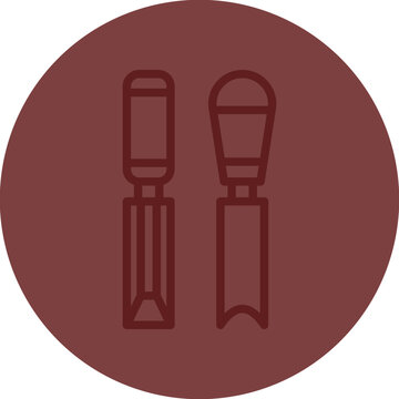 recommend clip art: Wood Carving Tools Vector Line Maroon Circle Maroon