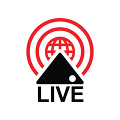 Live icon isolated on white background vector illustration.