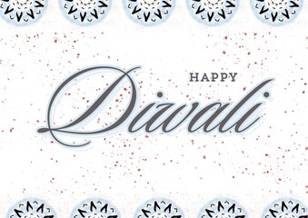 Happy Diwali greetings card with mandala, fine art design