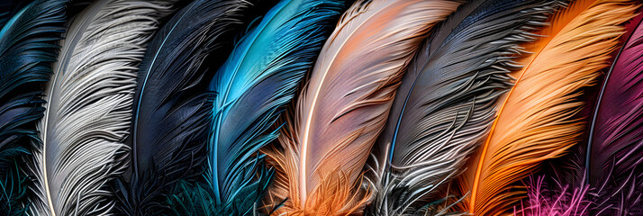 Fototapeta premium Exquisite Display of Vibrant and Intricate Ostrich Feathers Showcasing Nature's Beauty