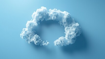 Naklejka premium 3d render of a cloud in shape of the speech bubble cut out with no background