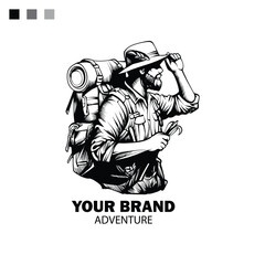 nature adventure illustration suitable for logos and t-shirts about nature