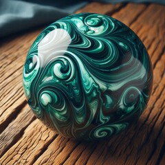 179 46 Malachite Sphere a polished sphere made of malachite beli