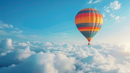 Fototapeta premium Hot Air Balloon Soaring Above the Clouds