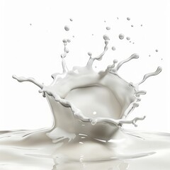 Medium shot of Mercury liquid splash, isolated on a white background,  