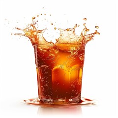 Medium shot of Mercury liquid splash, isolated on a white background,  