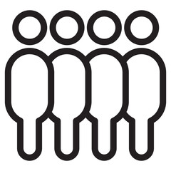 People icon in thin line style vector illustration graphic design