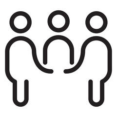 Teamwork icon in thin line style vector illustration graphic design