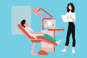 The doctor is treating the patient.