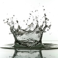 Medium shot of Mercury liquid splash, isolated on a white background,  