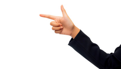 hands in a business suit Pointing cut out transparent isolated on white background PNG