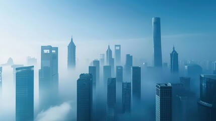 Fototapeta premium Smart city air quality monitoring network