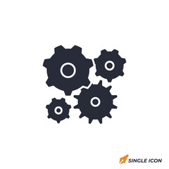 Cogwheels icon vector illustration. Cogwheels symbol isolated on white background