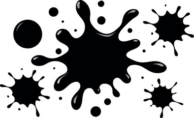 A black splash of paint with a white background