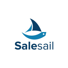 Fototapeta premium sale sail simple sleek geometric creative modern logo design