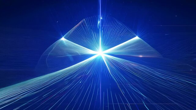 Ray Traced Data in a Blue-Black Space Scene
