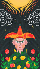 vintage vintage style deck of tarot cards. magical predictions of the future, mysterious characters.	