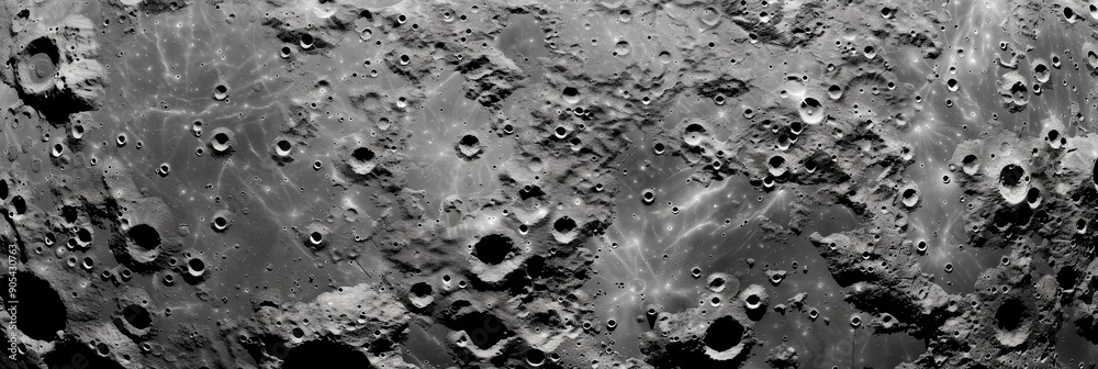 Canvas Prints a black and white photo of a planet with many craters. the photo is of a planet with many craters an