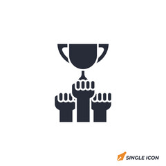 Teamwork Trophy icon vector illustration. Teamwork Trophy symbol isolated on white background