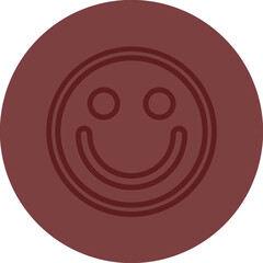 Smiley face Vector Line Maroon Circle Maroon