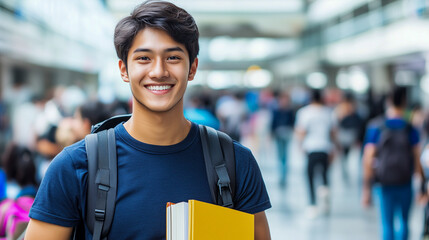 A happy student starting the new school year