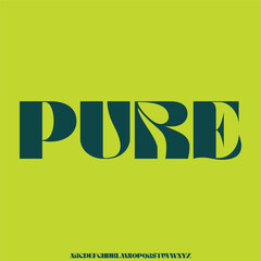 PURE. minimal geometric unique and clean font vector alphabet type set