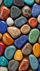 Background of multi-colored sea stones.