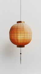 Obraz premium Rice white round paper lantern isolated on background