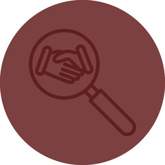 Business Partners Vector Line Maroon Circle Maroon