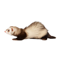 ferret crawling isolated on transparent background