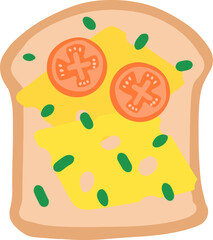 Hand Draw Vector of Toast Illustration