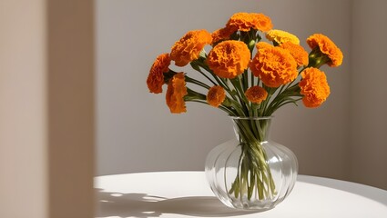 Blossom flowers from marigold targets or cock bottle, beautiful flowers.
