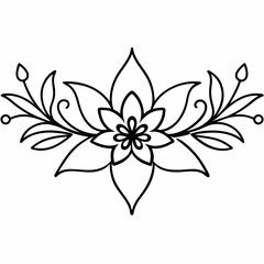 Floral design elements vintage dividers black silhouette